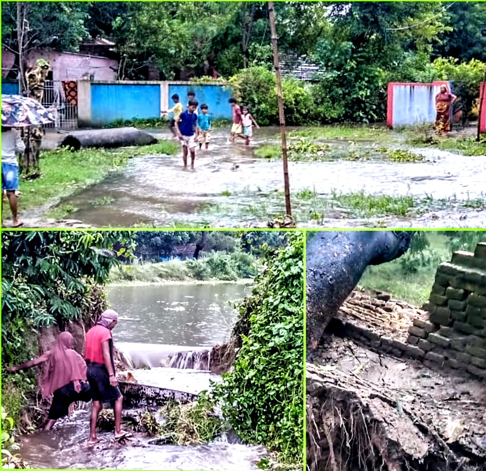 RAIN FALL: सिन्दरी रांगामटिया तालाब का बांध टूटा, आसपास के लोगों के घरों और सड़कों पर भरा पानी..