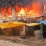 सब्जी मंडी में लगी आग.. लाखों का  सामान जल कर खाक…