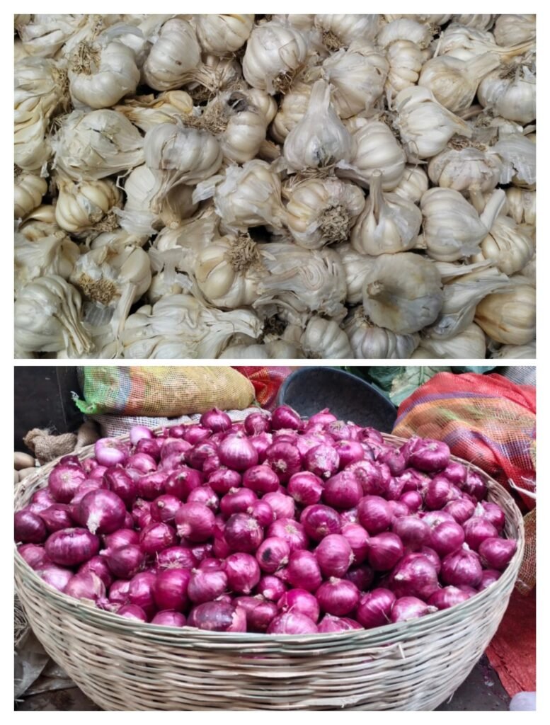 सब्जियों में स्वाद का जायका बढ़ाने वाला लहसुन चार सौ.. तो प्याज़ हुआ 60 के पार…