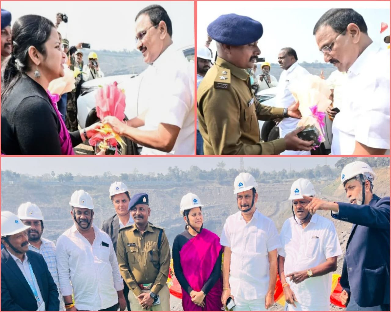 केंद्रीय इस्पात एवं भारी उद्योग मंत्री एच डी कुमार स्वामी एवं इस्पात एवं भारी उद्योग राज्य मंत्री भूपतिराजू निवासन वर्मा सिंदरी सेल टासरा ओपन कास्ट परियोजना का किया निरीक्षण…