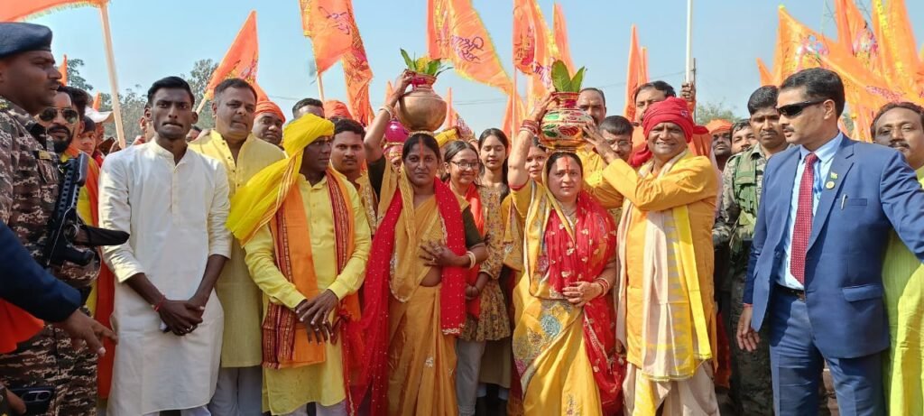 रामराज मंदिर वार्षिक महोत्सव सह श्रीराम महायज्ञ में भव्य कलश शोभा यात्रा। “राम” नाम के नारे से क्षेत्र हुआ भक्तिमय..