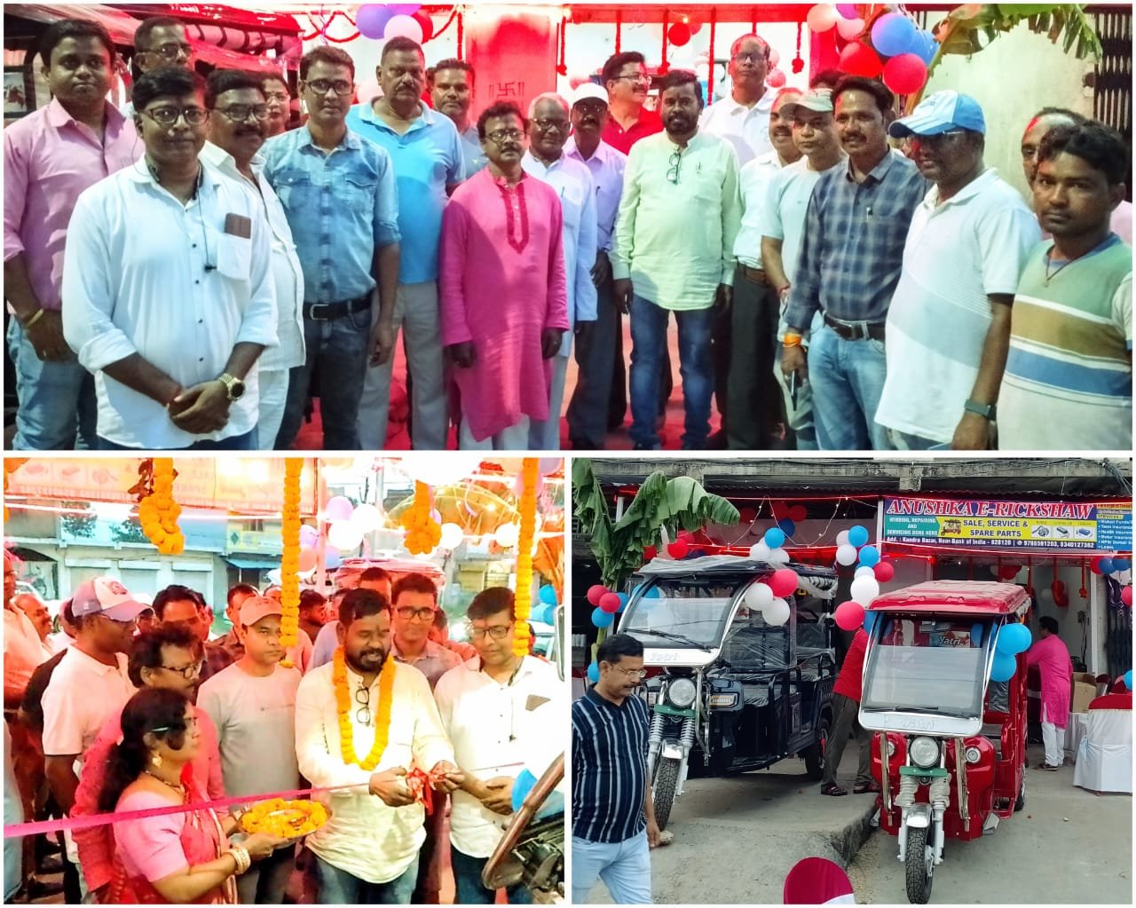 कांड्रा बाजार में अनुष्का ई रिक्शा शोरूम का सिंदरी विधायक चन्द्रदेव महतो ने पिता काट कर किया उद्घाटन…