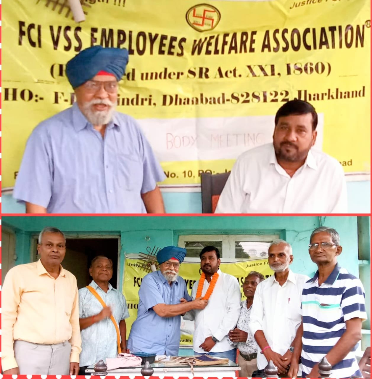 FCI VSS इंपलाइज वेलफेयर एसोसिएशन के लोगों ने धनबाद सांसद द्वारा शंकर कुमार महतो को स्वागत एवं अभिनन्दन किया।