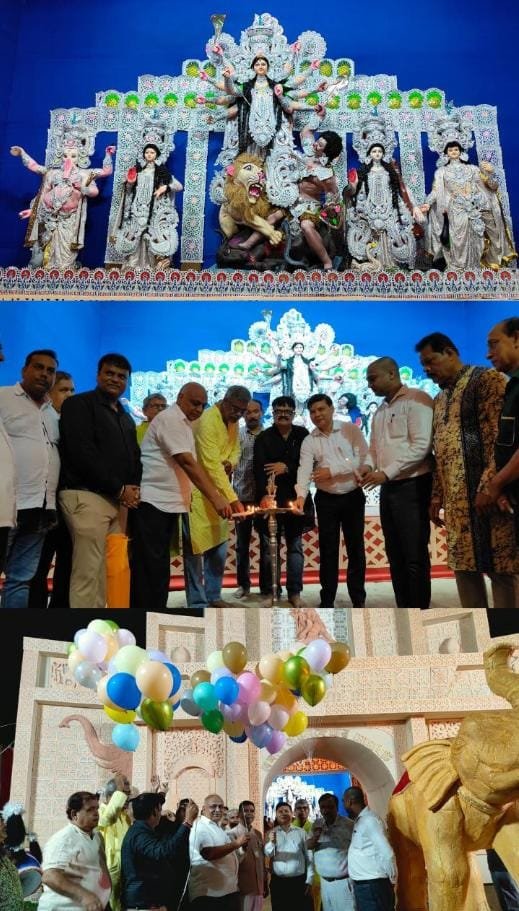 पार्क मार्केट में बंगाली वेलफेयर सोसाइटी की 11वीं दुर्गा पूजा का शुभारंभ..देवी दुर्गा मां की भक्ति सागर में डूबा धनबाद..