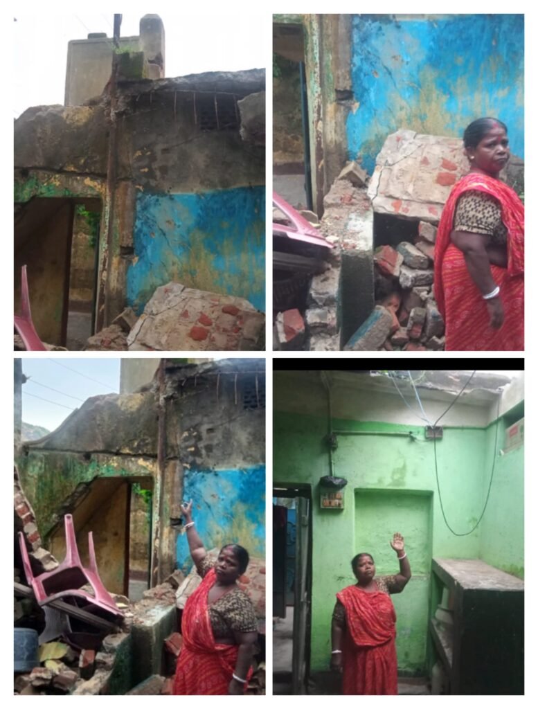 भू धसांन व अग्नि प्रभावित क्षेत्र मे रहने को है मजबूर,हरिजन कॉलोनी के लोग..