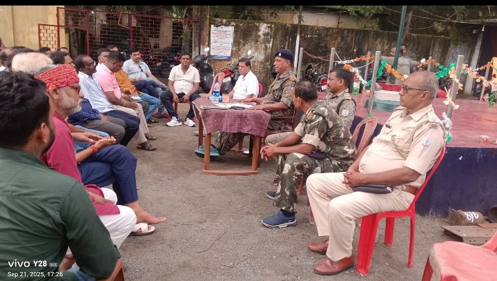 दुर्गा पूजा पर्व को लेकर तिसरा थाना परिसर मे शांति समिति की बैठक हुई सम्पन्न..