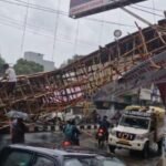 तेज हवा के साथ झमाझम बारिश के कारण बैंक मोड़ मटकुरिया व भूली बी ब्लॉक का पूजा पंडाल गिरा…