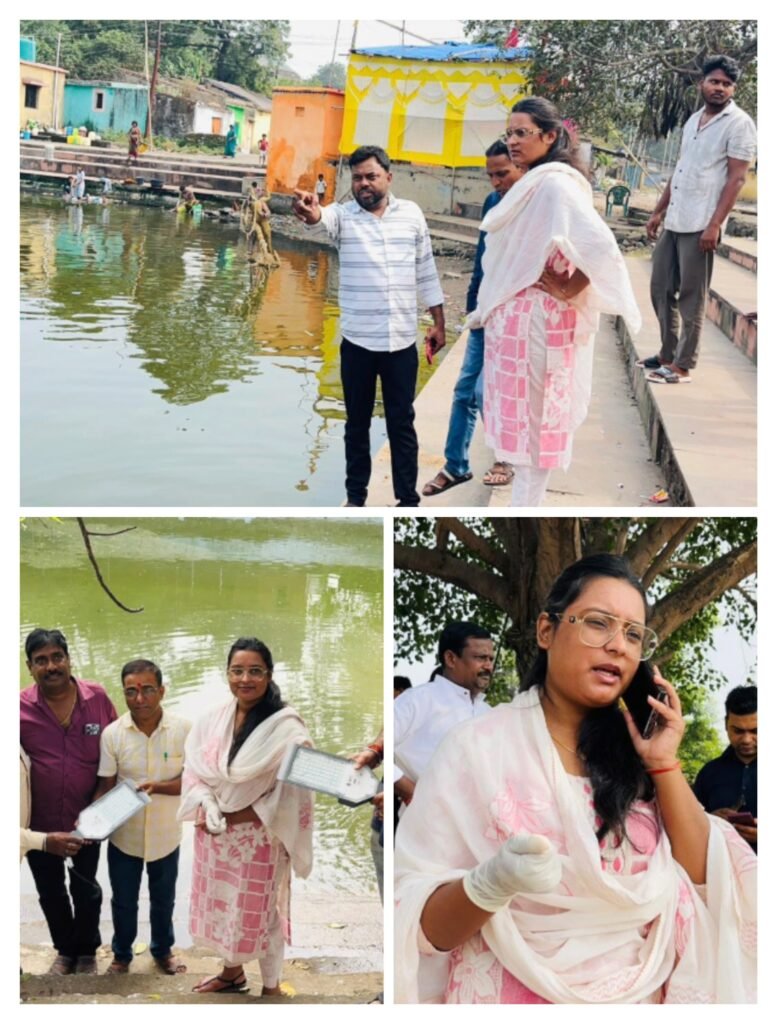 झरिया विधायक रागिनी सिंह की बड़ी बेटी शताक्षी उर्फ साक्षी ने कई छठ घाटों का किया निरक्षण..