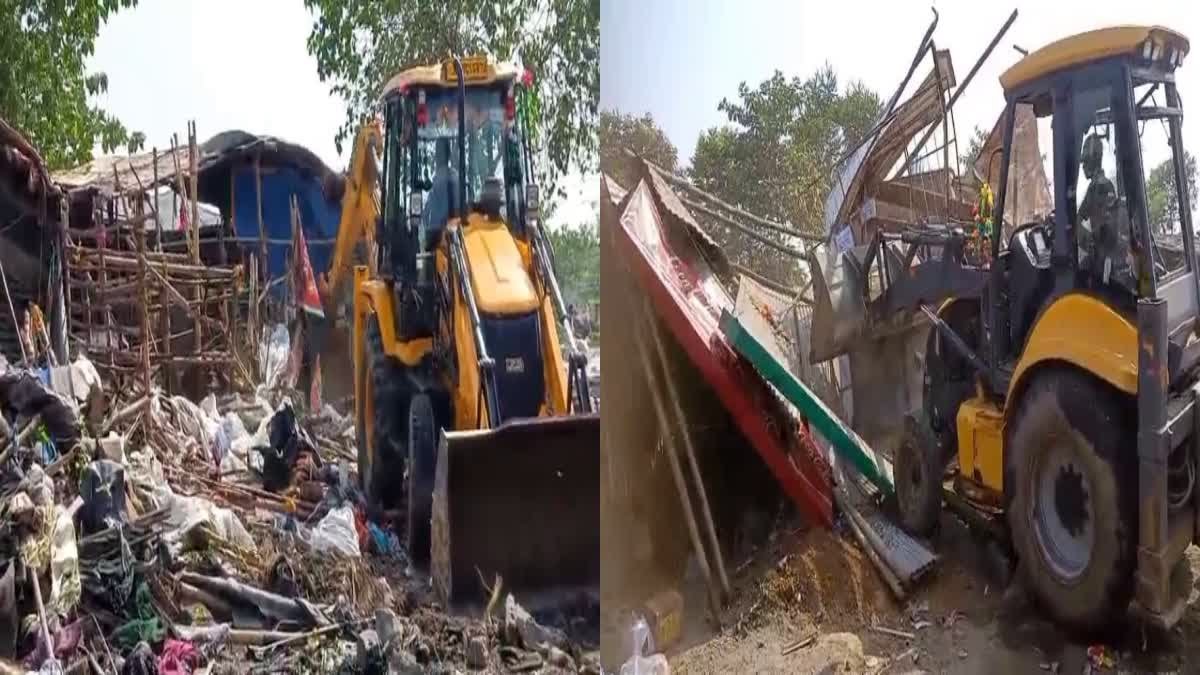 बोकारो एयरपोर्ट के पास चला अतिक्रमण हटाओ अभियान…