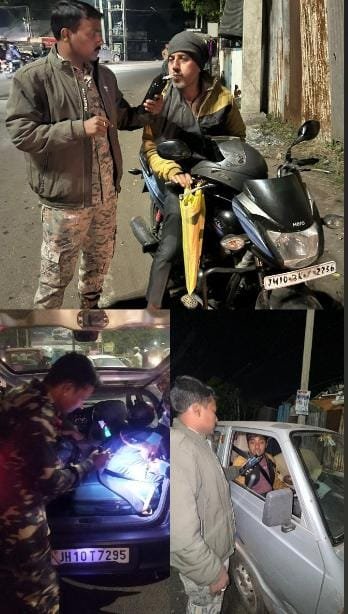 धनबाद में ड्रंक एंड ड्राइव के विरुद्ध चलाया गया व्यापक अभियान…