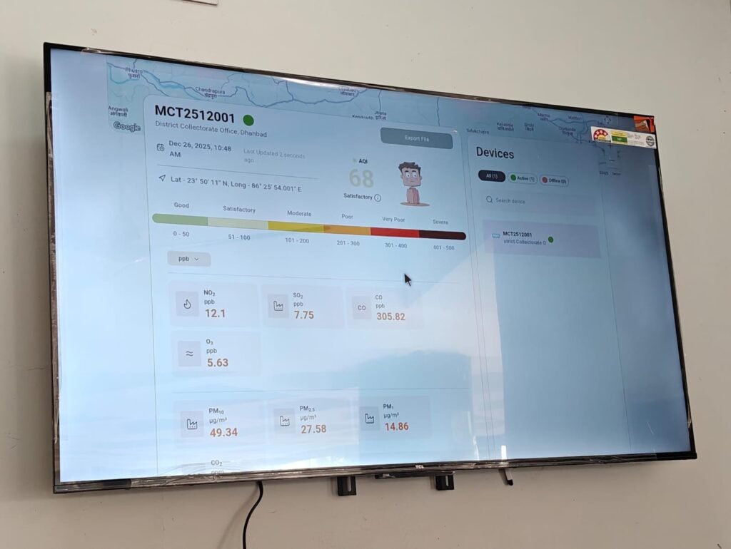 धनबाद समाहरणालय परिसर में लगा एयर प्रवाह डिवाइस, प्रदूषण के प्रति करेगा जागरूक…