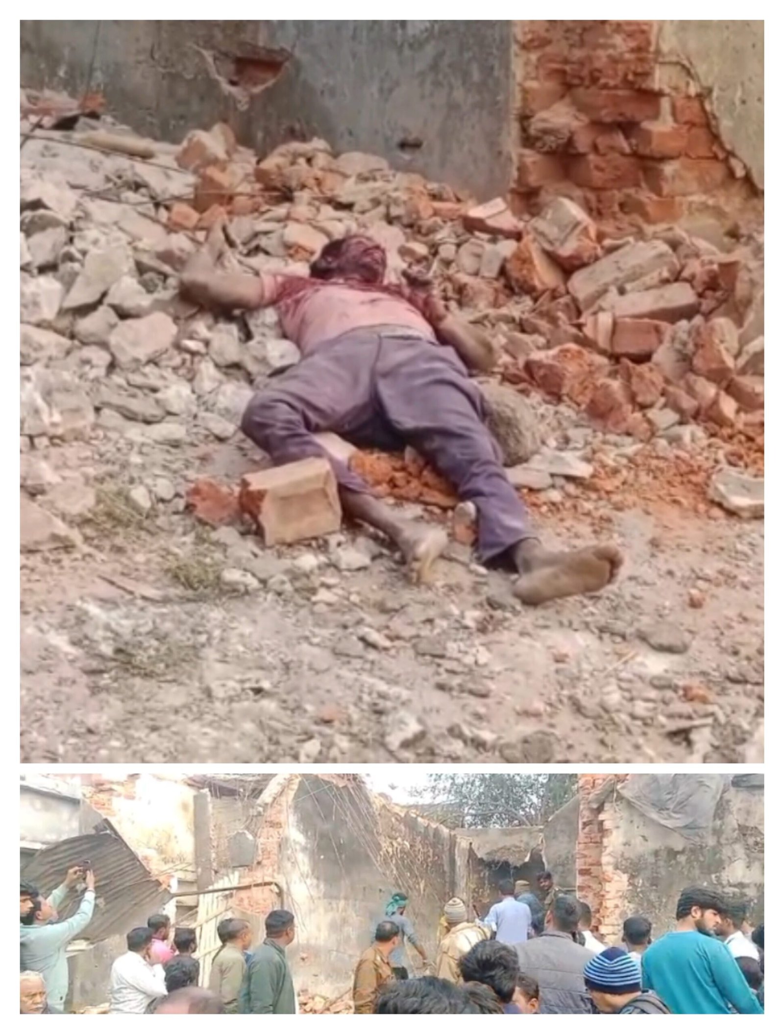 चिरकुंडा में पुराने खंडहर भवन को तोड़ने के क्रम में एक मजदूर की मलवे में दबने से हुई मौत व एक घायल..
