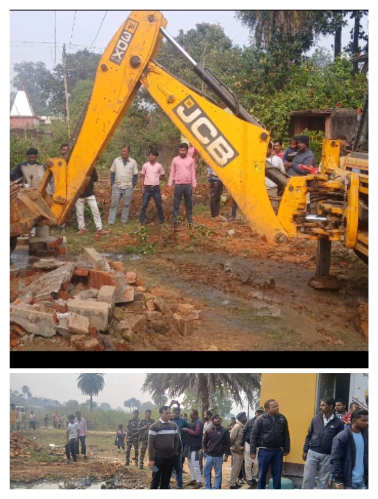 अंचल अधिकारी सुरेश प्रसाद वर्णवाल ने निरीक्षण कर बजरंगबली मंदिर रोड से हटवाया अतिक्रमण..