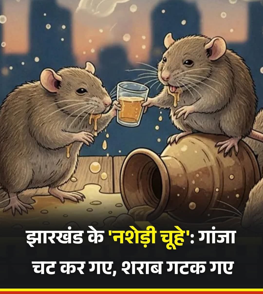 अजब है पर सच है!झारखंड में शराबी “चूहे” पर अब 01करोड़ का गांजा उड़ाने का आरोप…