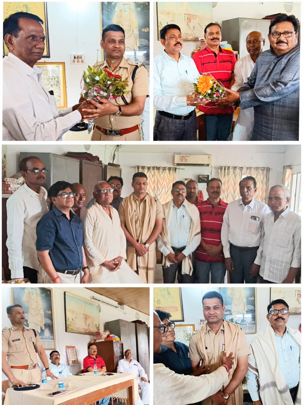 सिंदरी के ऊं श्री साईं संस्थान में सिंदरी थाना के निवर्तमान एवं नये थाना प्रभारी को किया गया सम्मानित…