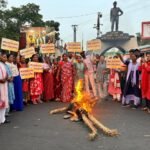 भाजपा महानगर जिलाध्यक्ष श्रवण राय का पुतला दहन…