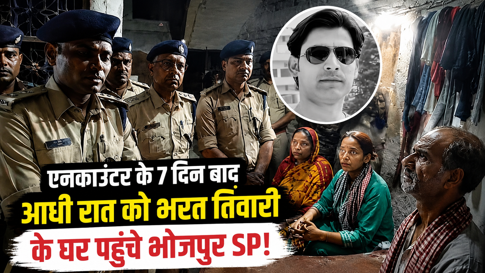 भोजपुर एनकाउंटर केस में बड़ा मोड़: 7 दिन बाद आधी रात भरत तिवारी के घर पहुंचे SP, परिजनों पर दर्ज केस वापस, परिवार को मिली राहत