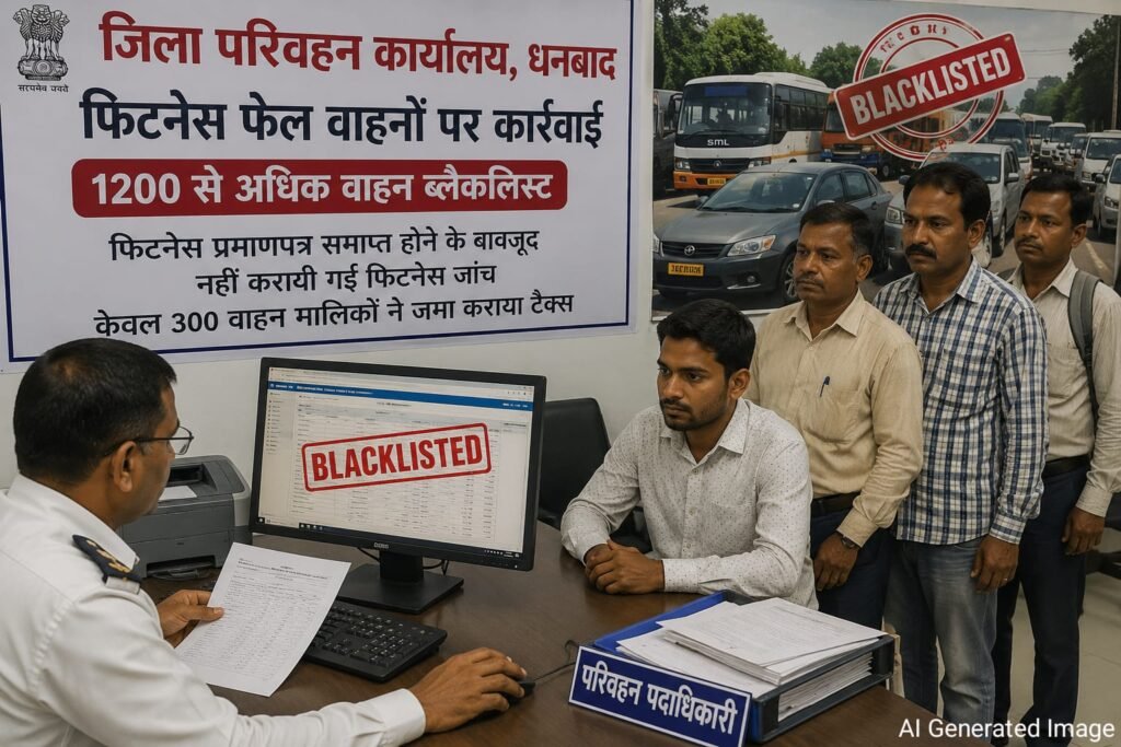 धनबाद में 1200 से अधिक वाहन ब्लैकलिस्ट, फिटनेस प्रमाणपत्र नहीं कराने पर परिवहन विभाग की कार्रवाई