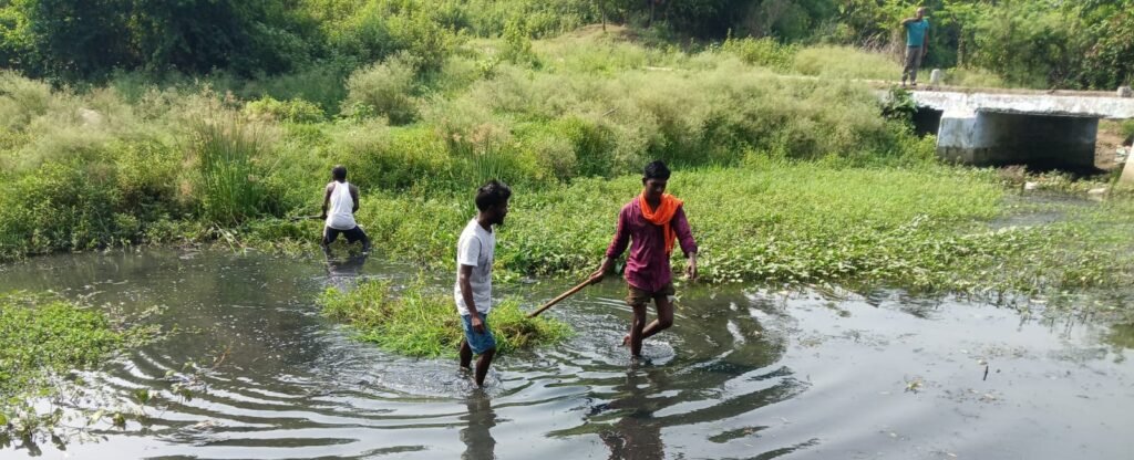 अगामी मॉनसून को देखते हुए वार्ड 15 के जोरिया छतटांड में तालाब सफाई कार्य शुरू