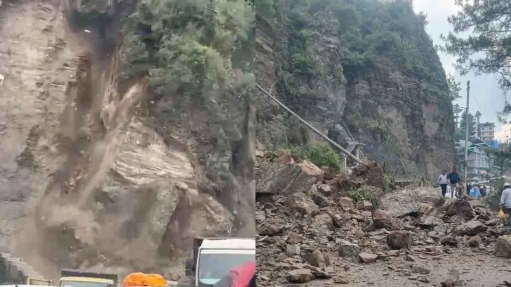 हिमाचल में मौसम का कहर, शिमला बाईपास पर ताश के पत्तों की तरह ढहा पहाड़