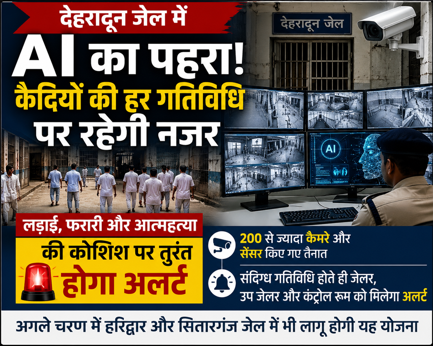 अब जेल में AI की निगरानी! लड़ाई, फरारी और आत्महत्या की कोशिश पर तुरंत होगा अलर्ट