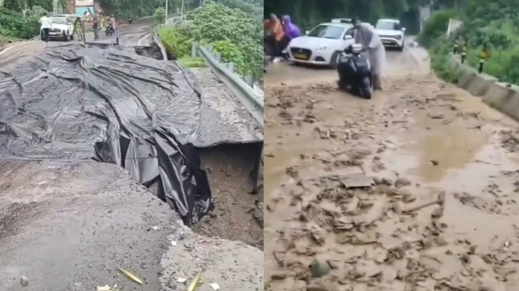 भारी बारिश से देहरादून–मसूरी मुख्य मार्ग क्षतिग्रस्त, प्रशासन ने रास्ता किया बंद
