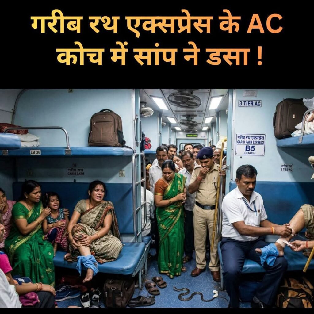 गरीब रथ एक्सप्रेस के AC कोच में महिला को कथित सर्पदंश की आशंका, अस्पताल में कराया गया भर्ती