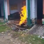 मिड डे मील बनाते समय स्कूल में गैस सिलेंडर में लगी आग, ग्रामीणों की सूझबूझ से टला बड़ा हादसा