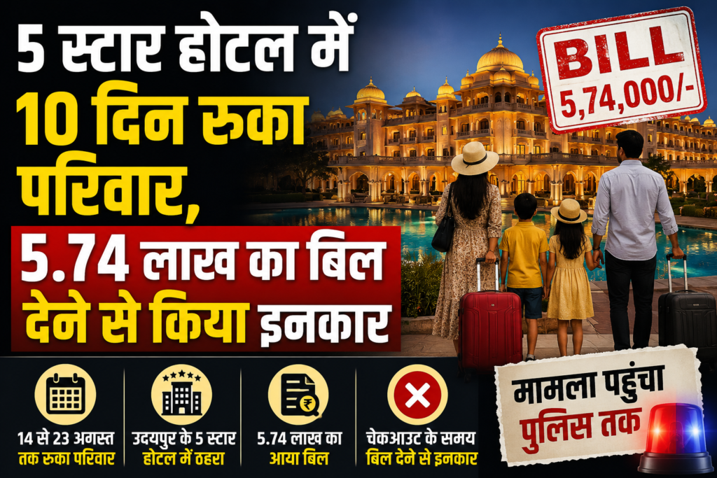 5 स्टार होटल में 10 दिन रुका परिवार, 5.74 लाख का बिल देने से किया इनकार