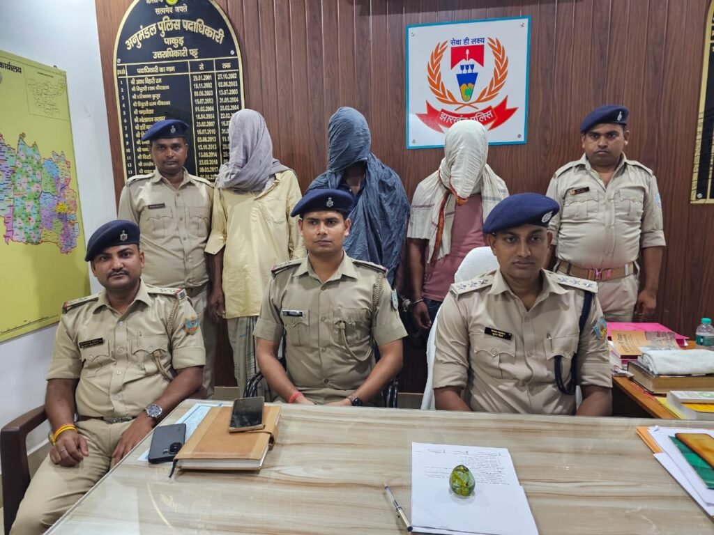 पाकुड़ में 95 लीटर अवैध महुआ शराब बरामद, तीन तस्कर गिरफ्तार