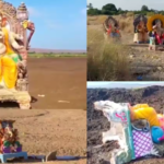 आंध्र प्रदेश में सूखी नदी में हुआ गणेश विसर्जन, पानी की कमी ने बढ़ाई परेशानी