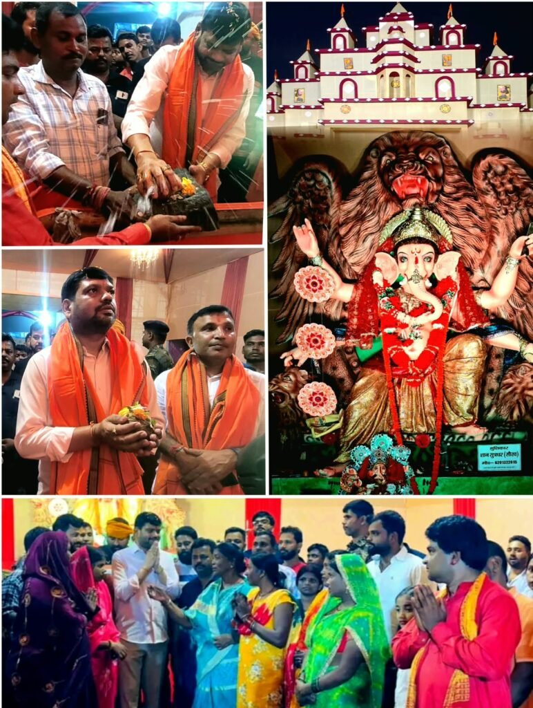 सिंदरी रांगामाटी में गणेश पूजा में शामिल हुए मेयर संजीव सिंह, क्षेत्र की खुशहाली की कामना