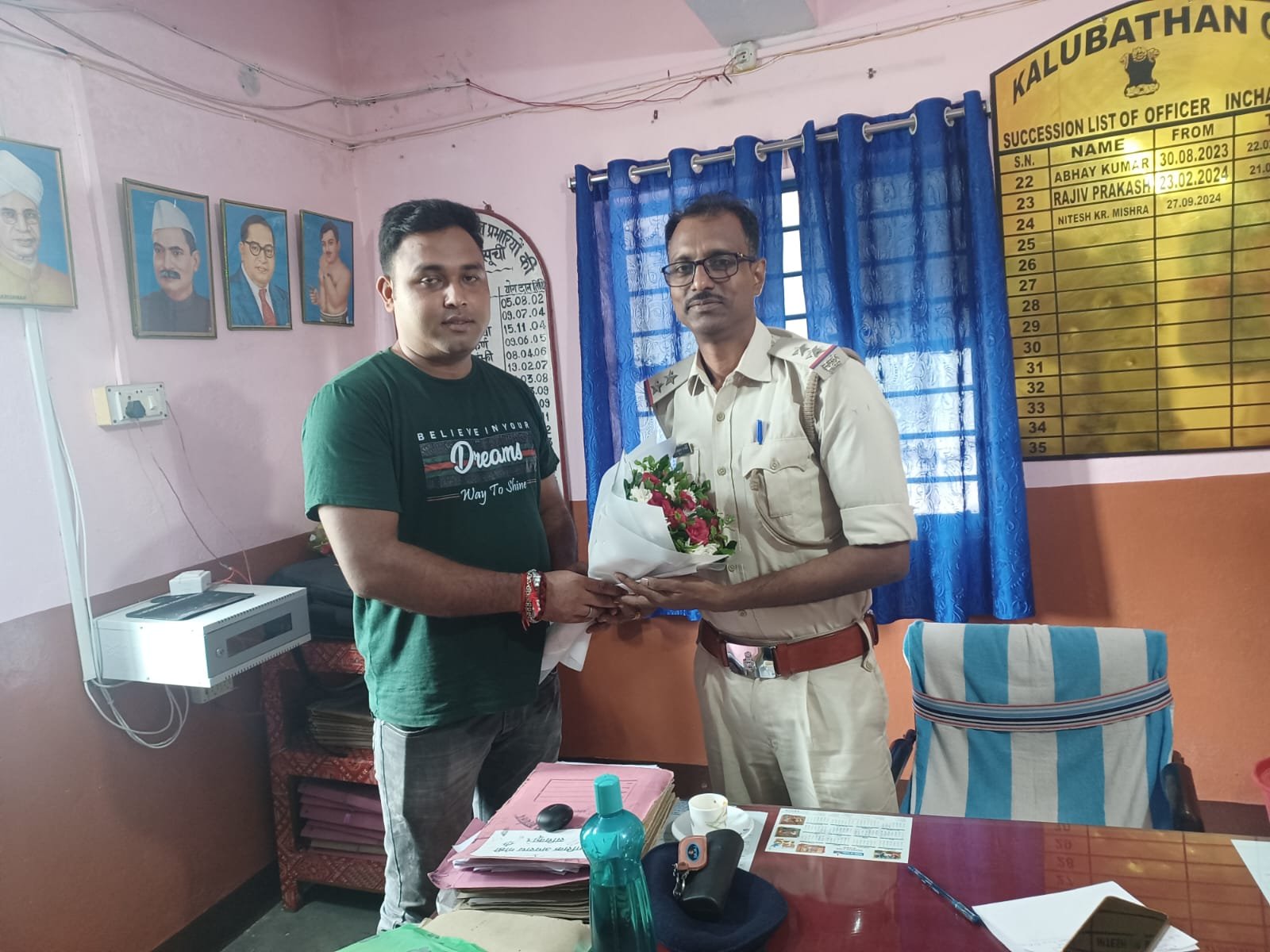 कालूबथान थाना के नए प्रभारी बर्जकिशोर सिंह ने संभाला पदभार, स्थानीय लोगों ने किया स्वागत
