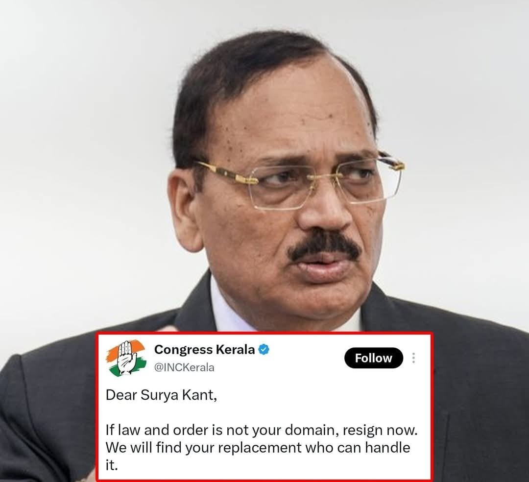 CJI सूर्यकांत के इस्तीफे की मांग वाले पोस्ट पर विवाद, केरल कांग्रेस ने X से हटाया पोस्ट