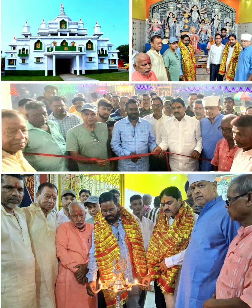 सिंदरी के रांगामाटी जय माता दी मंदिर में दुर्गा पूजा पंडाल का उद्घाटन, विधायक चंद्रदेव महतो रहे मौजूद